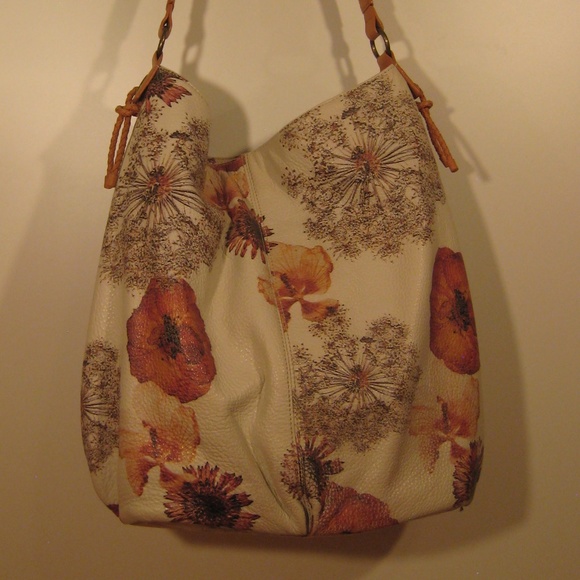 Field of Dreams Floral Leather Hobo - Picture 2 of 6